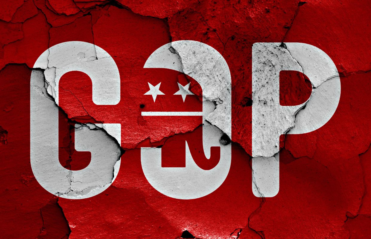 Tattered GOP logo
